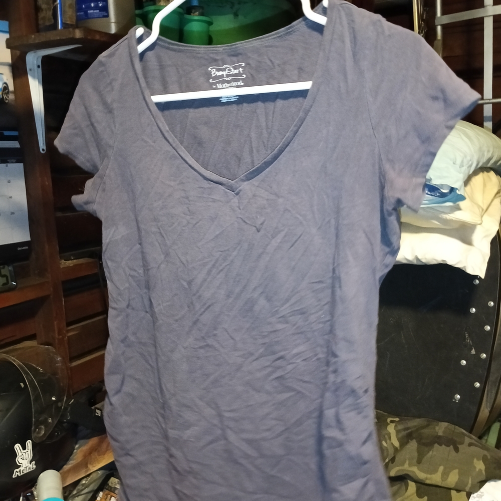 Gray Fitted Cap Sleeve T-Shirt